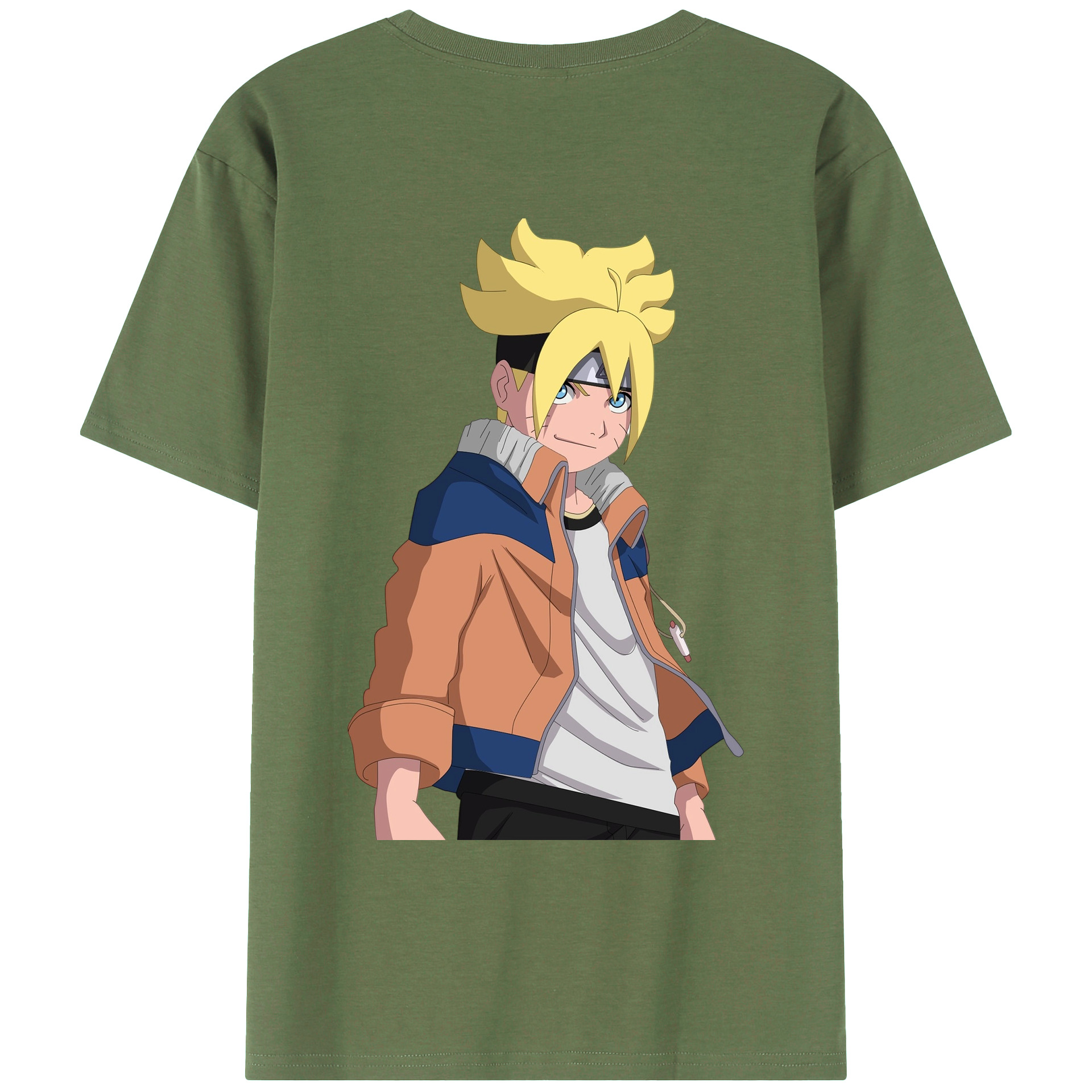（画像用） NARUTO -ナルト- うずまき ナルト Uzumaki Naruto 綿100％ メンズ半袖Tシャツ（バックプリント） 通気性